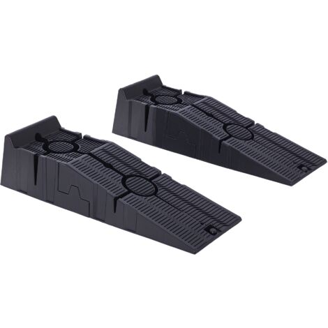 2 rampes chargement plastique 5 tonnes, maintenance véhicule, gain place, 91x30x21 cm, accessoire garage, noire