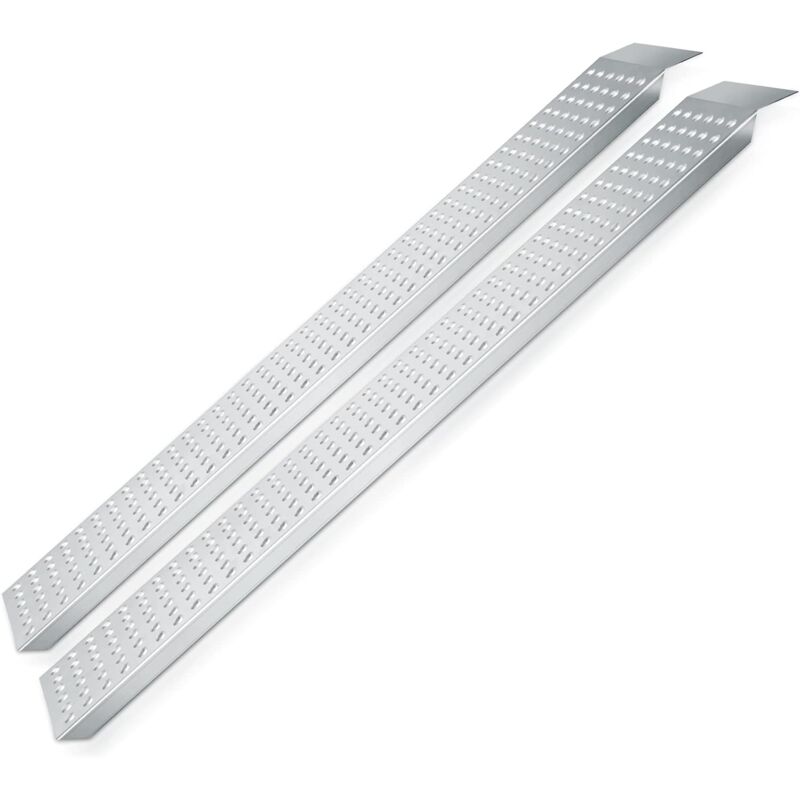 2 rampes d'accès en acier galvanisé - Capacité de charge 400 kg - Antidérapantes