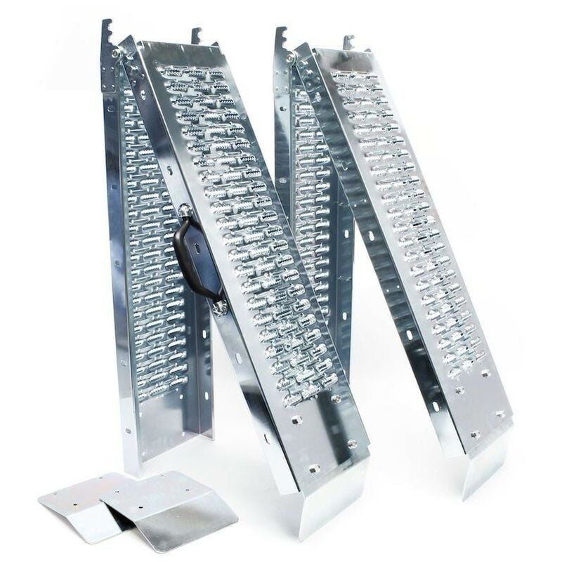2 Rampes en Aluminium pour Véhicules : 400 kg, Longueur de 180 cm