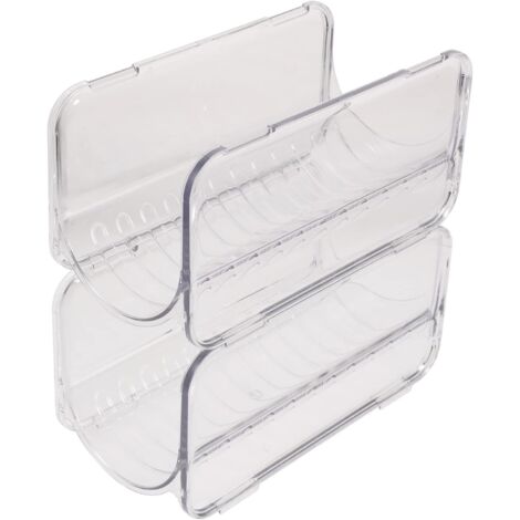 2 range-bouteilles empilables pour réfrigérateur et placard, plastique