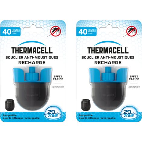 2 Recharges Liquide pour Bouclier Anti-Moustiques et Moustiques Tigres - Thermacell - 80 Heures Protection Totale - Zone de Protection 29 m² - THE55RECHARG40X2