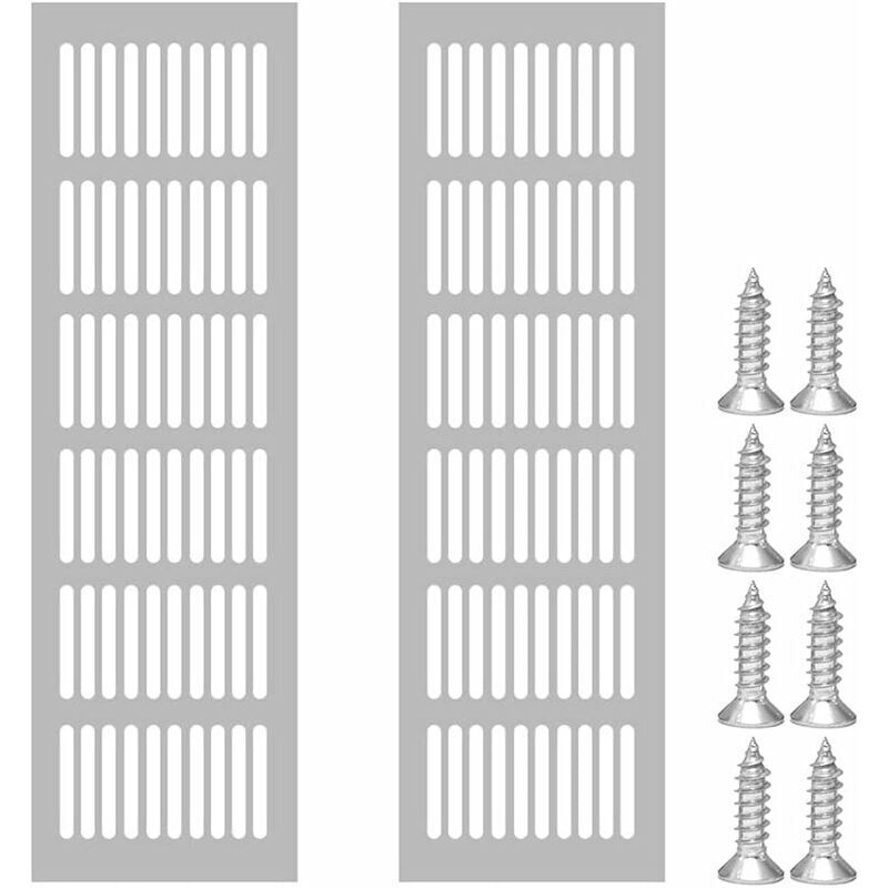 Image of 2 rectangular ventilation grille pieces, aluminum&hellip;