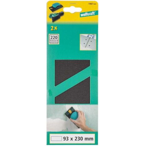 2 rejillas de lijado SiC. grano 220. 93 x 230 mm Wolfcraft
