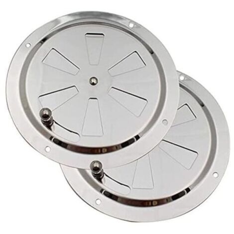 2 rejillas de ventilación circulares, conductos de ventilación de acero inoxidable de 5 pulgadas para entrada y salida de aire, persianas ajustables y mosquiteras.