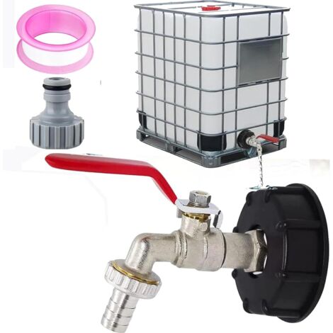 2 Robinet Cuve IBC 1000L S60X6 Laiton Raccord Tuyau 1/2 Adaptateur Arrosage Jardin