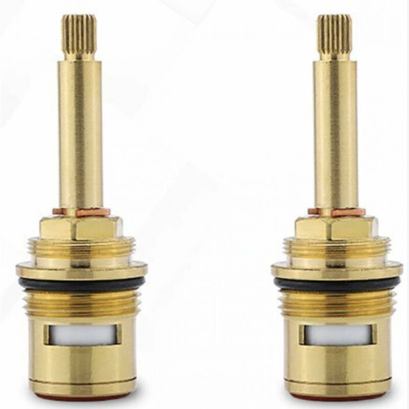 2 robinets en céramique en laiton (rouge + bleu) interface 3/4