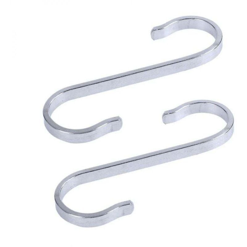 Image of 2 robuste S-förmige Haken aus Edelstahl zum Aufhängen von Küchentextilien, 19 x 19 mm