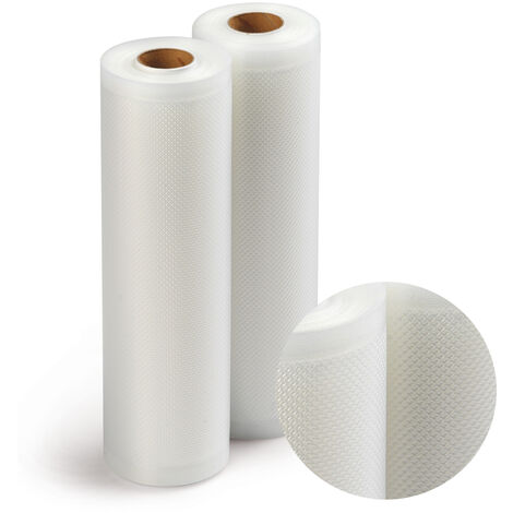 2 Rollen Einschweißfolie für DOMO Vakuumierer + Folienschweißgeräte, 20cm x 6Mtr