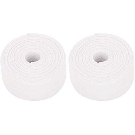 2 Rollen selbstklebende, flexible PVC-Sockelleisten – 38 mm x 3,2 m – Für Küche und Bad – Weiß