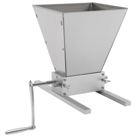 2 Roller Manual Grain Mill Barley Grinder Malt Crusher w/ Hopper For Homebrewer