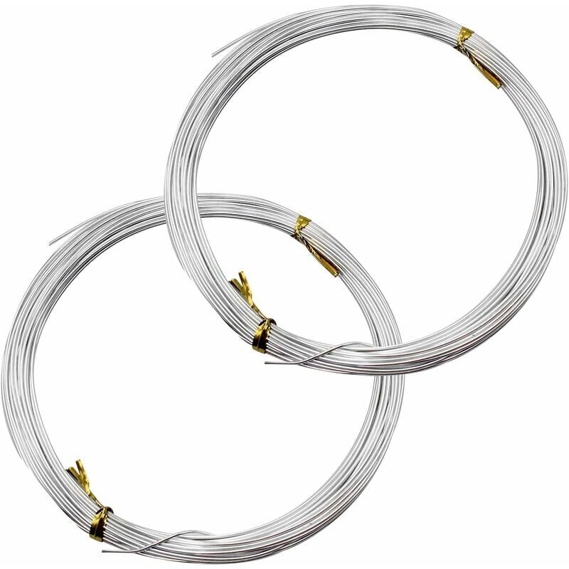 Image of SNQ - 2 rotoli da 1 mm di filo di alluminio, filo di metallo flessibile, filo di ferro adatto per la produzione artigianale di bracciali, collane,