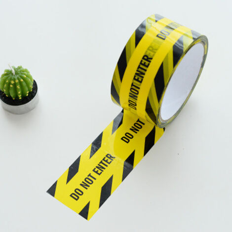2 rotoli di nastro adesivo di avvertimento, segnaletica di avvertimento, adesivi di avvertimento per pavimenti, larghezza 4,8 cm  lunghezza 25 m