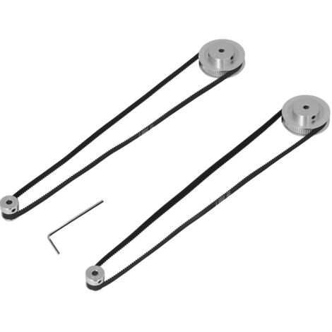 2 Roues Dentées Synchrones 20 et 60 Dents avec 2 Courroies 6mm pour Imprimante 3D, Alésage 5mm