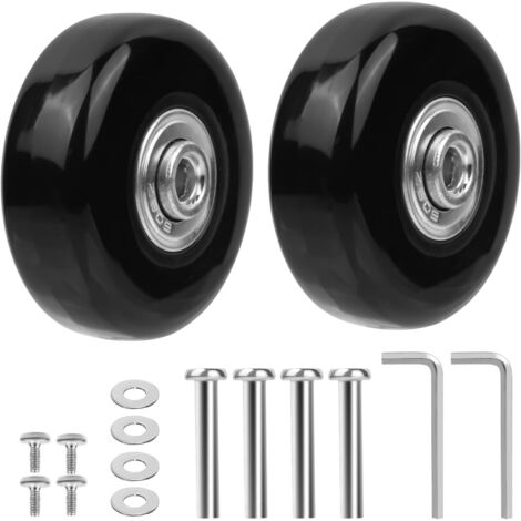 2 roues valise,50x18mm,caoutchouc,pivotantes,silencieuses,bagages