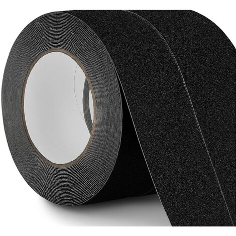 2 Rouleau Bande Antidérapante 5cm x10m, Antidérapant Adhésif, Ruban Antidérapant Solide pour Les Marches Antidérapantes à L'intérieur L'extérieur (Noir)