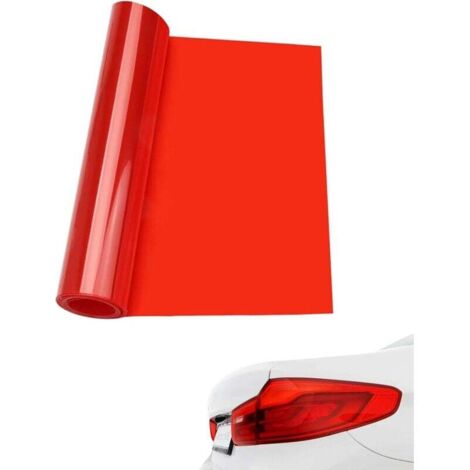 2 rouleau de film pour phares,film teinté pour voiture,transparent,découpé à la taille,autocollant pour phares et feux arrière,film vinyle teinté,film teinté pour feux arrière de voiture(rouge)