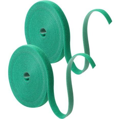 2 Rouleaux Attaches de Plantes Vertes Ajustables, 5m x 10mm Attaches de Jardin pour Plantes Attache Plante Grimpante Attache Tomates Reutilisable Résistant Aux Intempéries pour Plantes (Vert)