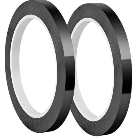 2 Rouleaux de Ruban Adhésif en Mylar, 5mm x 66m Ruban Adhésif Isolant, Ruban Électrique, pour Isoler, Réparer et Protéger les Fils Électriques, Noir