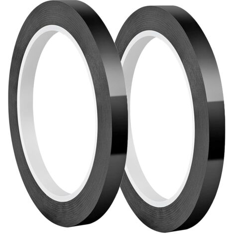 2 Rouleaux de Ruban Adhésif en Mylar, 5mm x 66m Ruban Adhésif Isolant, Ruban Électrique, pour Isoler, Réparer et Protéger les Fils Électriques, Noir