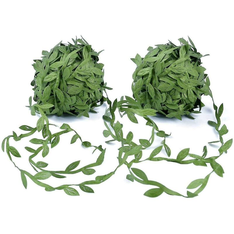 Benobby Kids - 2 rouleaux de ruban de feuilles de vignes artificielles, ruban de feuilles vertes Faux feuille de lierre