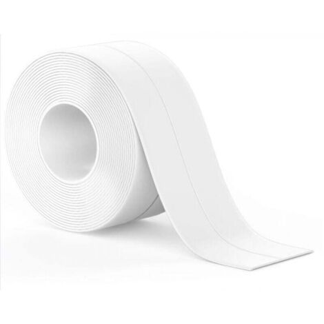 2 Rouleaux Joint Salle de Bain Blanc, Ruban Auto-Adhésif, Bande Etancheite Joint Baignoire Adapté à de Nombreuses Occasions pour Cuisine ou Salle de Bain(320 3,8cm)