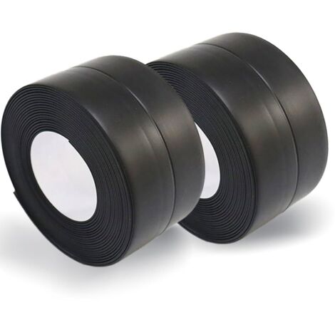 2 Rouleaux Joint Salle De Bain Noir, Ruban Joint Baignoire Autocollant, Joint Plan De Travail Cuisine, Joint Adhesif Anti-moisissure Pour Salle De Bain Toilettes Toilettes évier, 38mmx3.2m