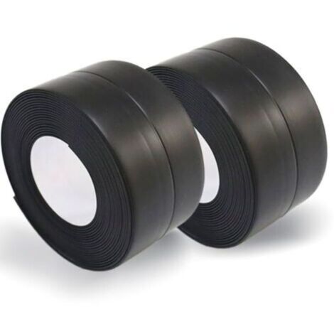 2 Rouleaux Joint Salle De Bain Noir, Ruban Joint Baignoire Autocollant, Joint Plan De Travail Cuisine, Joint Adhesif Anti-moisissure Pour Salle De Bain Toilettes Toilettes évier, 38mmx3.2m