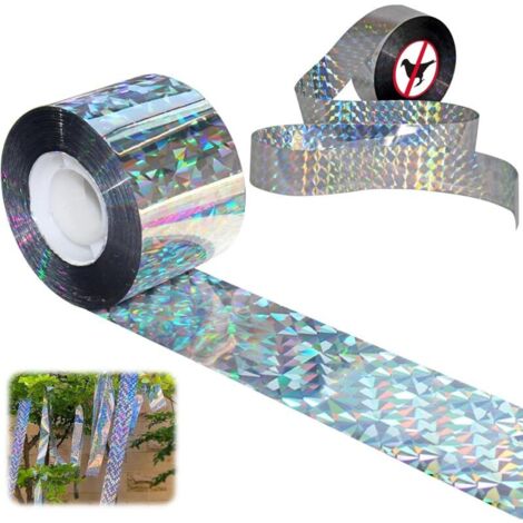 2 Rouleaux Ruban Repulsif pour Oiseaux, Ruban Réfléchissant Anti-Oiseaux,80m x 24cm Anti Oiseaux Bande,Anti Oiseaux BandePigeon Bande Repulsive für Protect Gärten Höfe