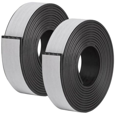 2 Ruban Magnétique Autocollant Ultra Puissant, 20mmx2m Bande Magnétique Adhésive, Ruban Aimanté avec Colle Forte pour Moustiquaires