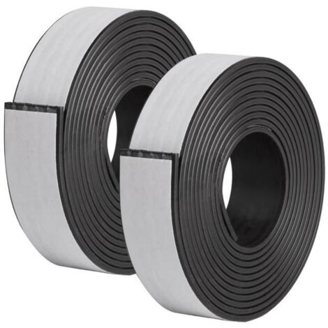 2 Ruban Magnétique Autocollant Ultra Puissant, 20mmx2m Bande Magnétique Adhésive, Ruban Aimanté avec Colle Forte pour Moustiquaires