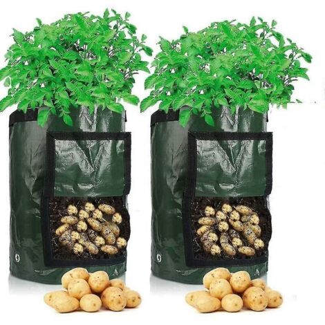 2 sacchetti per piantare patate, realizzati in tessuto resistente