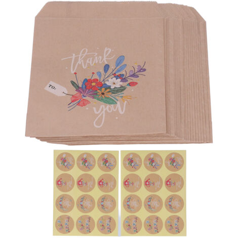 2 Sacs Cadeau Kraft Motifs Cartoon Multifonction pour Fêtes Cadeaux Emballage Décorations