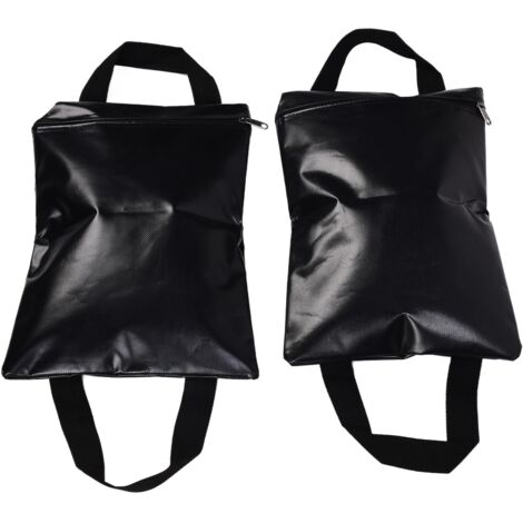 2 Sacs de Sable Noirs Poids Portable avec Bandage pour Fixation Tente Sport Extérieur Store Filet Cadre