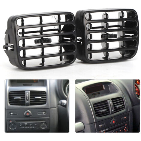 2 salidas de aire de ventilación del salpicadero central grises para Clio MK2 1998-2006, DEBUNS