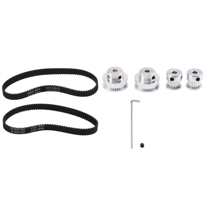 Image of 2 Sätze Zahnriemen Umlenkrolle Aluminium Synchronrad Kit für 3D-Drucker cnc Mechanischer Antrieb