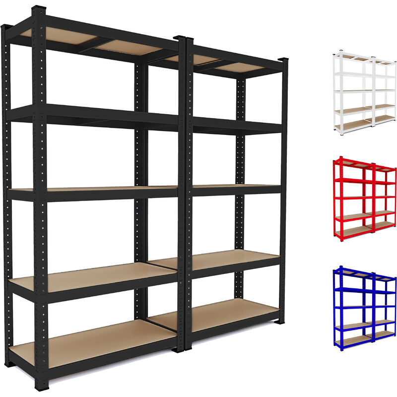 2 Scaffali in Metallo e MDF Scaffale Ad Alta