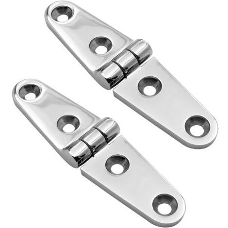 2 Scharniere 25mm x 100mm aus poliertem Spiegel-Edelstahl, Schrankscharniere für Marineboote SUS316