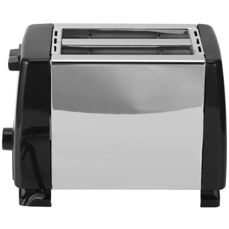 2-Scheiben-Toaster, 650–850 W, 6 Bräunungsstufen, Frühstücksfunktion, EU-Stecker, 220–240 V, Schwarz