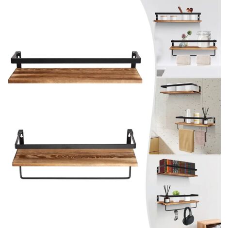 2 Schichten Wandregal schwebendes Regal Wandhalterung hängendes Regal Industries Holzregal