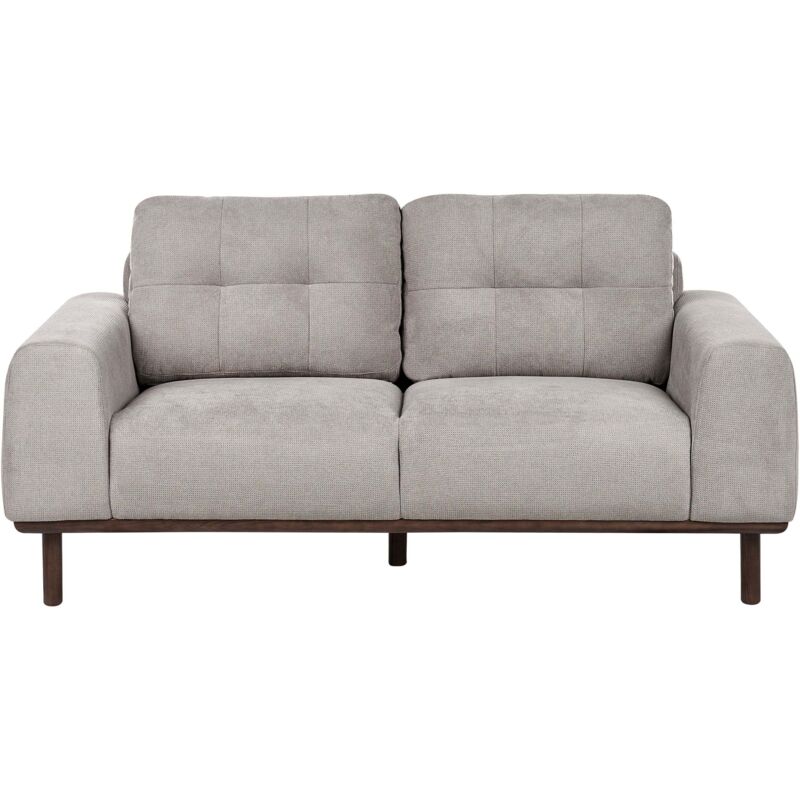 Beliani Sofa 2 Seater Laurila Fabric Light Grey