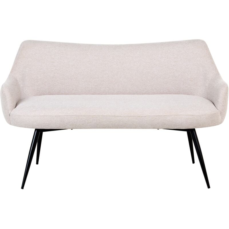 Beliani - 2-Seater Kitchen Sofa Bench Fabric Polyester Upholstery Metal Legs Beige Arendal