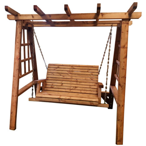 2 Seater Valley Garden Swing Seat Hammock - Redwood - L125 x W180 x H185 cm - Minimal Assembly Required