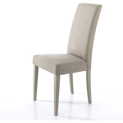 2 Sedie imbottite sala da pranzo in microfibra Made in Italy Midland - Beige Juta