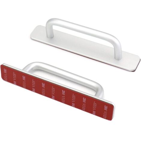2 selbstklebende Schiebetürgriffe, Möbelgriffe aus Aluminiumlegierung, 150 x 25 mm, silberfarben