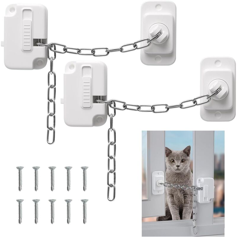 2 serrature per finestre, serrature di sicurezza con viti, serrature per finestre per la sicurezza di bambini e animali domestici, serratura per