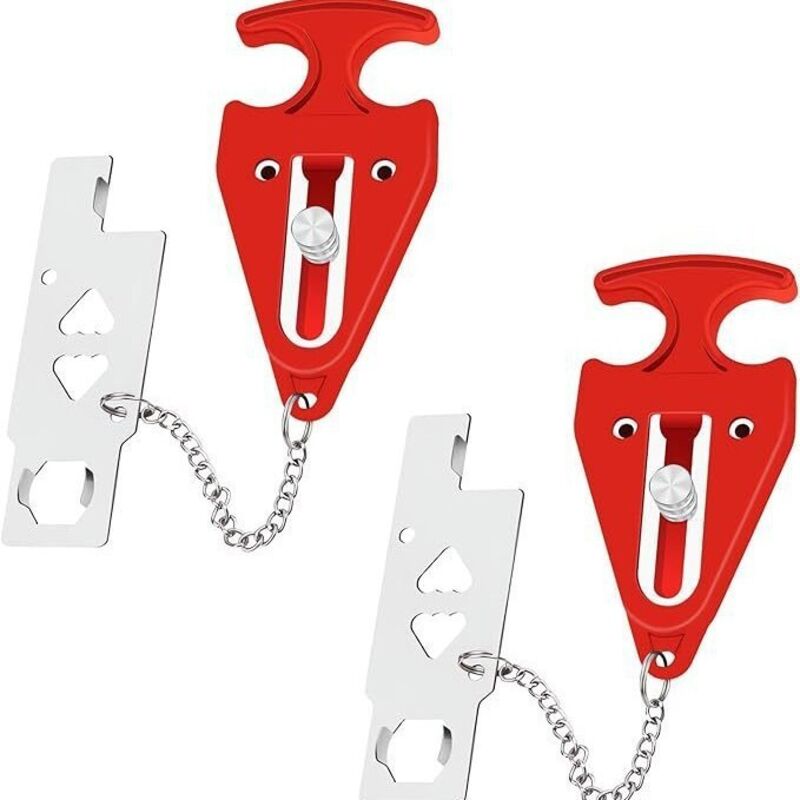 2 serrures de porte portables, serrures de porte de sécurité sans perçage pour garantir l'intimité et la sécurité.