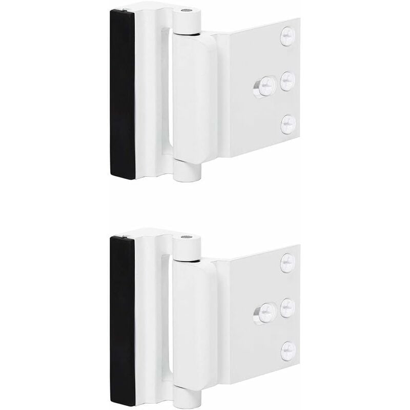 2 Serrures de Renforcement de Porte avec 8 Vis, Blancs Serrure de Porte de Sécurité pour le Toddler, Serrure de Porte de Nuit à l'épreuve des