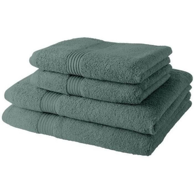 Today - 2 Serviettes de bain 50x90 + 2 Draps de bain 70x130 cm 100% Coton - Celadon