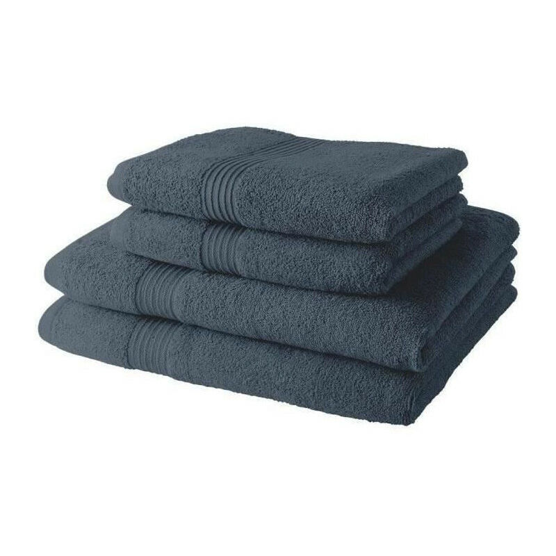 2 Serviettes de bain Today 50x90 + 2 Draps de bain 70x130 cm 100% Coton - Denim