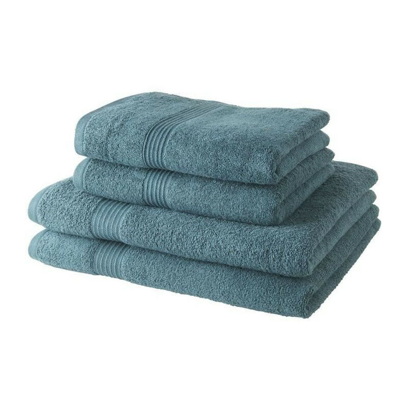2 Serviettes de bain Today 50x90 + 2 Draps de bain 70x130 cm 100% Coton - Paon